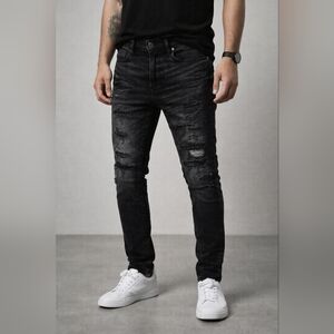 American Eagle Outfitters Black Distressed Skinny Jeans